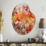 Orange Red Marbled Dreamscape I - Asymmetric Metal Wall Art