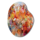 Orange Red Marbled Dreamscape I - Asymmetric Metal Wall Art