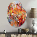 Orange Red Marbled Dreamscape I - Asymmetric Metal Wall Art