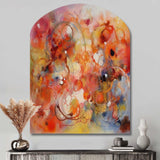 Orange Red Marbled Dreamscape II - Asymmetric Metal Wall Art