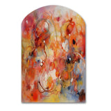 Orange Red Marbled Dreamscape II - Asymmetric Metal Wall Art