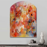 Orange Red Marbled Dreamscape II - Asymmetric Metal Wall Art