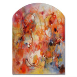 Orange Red Marbled Dreamscape II - Asymmetric Metal Wall Art