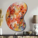 Orange Red Marbled Dreamscape II - Asymmetric Metal Wall Art