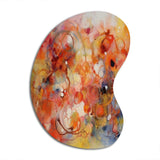 Orange Red Marbled Dreamscape II - Asymmetric Metal Wall Art