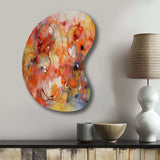 Orange Red Marbled Dreamscape II - Asymmetric Metal Wall Art