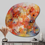 Orange Red Marbled Dreamscape II - Asymmetric Metal Wall Art