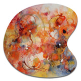 Orange Red Marbled Dreamscape II - Asymmetric Metal Wall Art