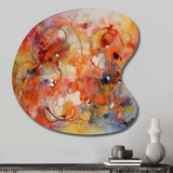 Orange Red Marbled Dreamscape II - Asymmetric Metal Wall Art