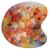 Orange Red Marbled Dreamscape II - Asymmetric Metal Wall Art