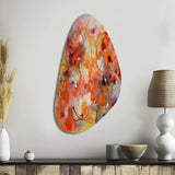 Orange Red Marbled Dreamscape II - Asymmetric Metal Wall Art