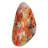 Orange Red Marbled Dreamscape II - Asymmetric Metal Wall Art