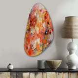 Orange Red Marbled Dreamscape II - Asymmetric Metal Wall Art