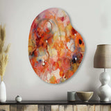 Orange Red Marbled Dreamscape II - Asymmetric Metal Wall Art