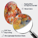 Orange Red Marbled Dreamscape II - Asymmetric Metal Wall Art