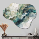 Green Blue Marbled Dreamscape I - Asymmetric Metal Wall Art