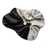 Black White Marbled Dreamscape IV - Asymmetric Metal Wall Art