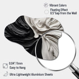 Black White Marbled Dreamscape IV - Asymmetric Metal Wall Art