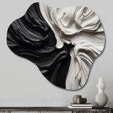 Black White Marbled Dreamscape IV - Asymmetric Metal Wall Art