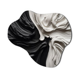 Black White Marbled Dreamscape IV - Asymmetric Metal Wall Art