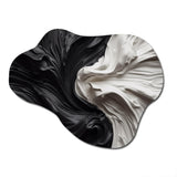 Black White Marbled Dreamscape V - Asymmetric Metal Wall Art