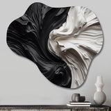 Black White Marbled Dreamscape V - Asymmetric Metal Wall Art