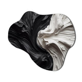 Black White Marbled Dreamscape V - Asymmetric Metal Wall Art