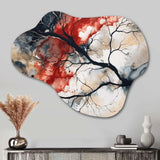 Red Black Captivating Liquid Ink - Asymmetric Metal Wall Art