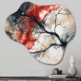 Red Black Captivating Liquid Ink - Asymmetric Metal Wall Art