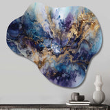 Gold Purple Captivating Liquid Ink I - Asymmetric Metal Wall Art