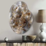 Grey Gold Captivating Liquid Ink - Asymmetric Metal Wall Art