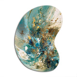 Turquoise Yellow Captivating Liquid Ink - Asymmetric Metal Wall Art