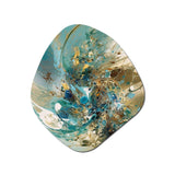 Turquoise Yellow Captivating Liquid Ink - Asymmetric Metal Wall Art