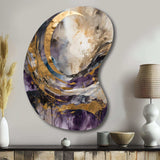 Purple Gold Captivating Liquid Ink - Asymmetric Metal Wall Art