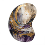 Purple Gold Captivating Liquid Ink - Asymmetric Metal Wall Art