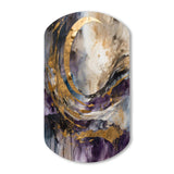 Purple Gold Captivating Liquid Ink - Asymmetric Metal Wall Art