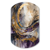 Purple Gold Captivating Liquid Ink - Asymmetric Metal Wall Art