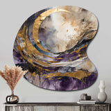 Purple Gold Captivating Liquid Ink - Asymmetric Metal Wall Art