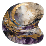 Purple Gold Captivating Liquid Ink - Asymmetric Metal Wall Art