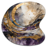 Purple Gold Captivating Liquid Ink - Asymmetric Metal Wall Art