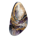 Purple Gold Captivating Liquid Ink - Asymmetric Metal Wall Art