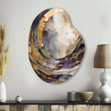 Purple Gold Captivating Liquid Ink - Asymmetric Metal Wall Art