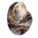 Purple Gold Captivating Liquid Ink - Asymmetric Metal Wall Art