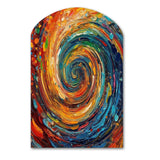 Yellow Orange Transcendent Liquid Ink - Asymmetric Metal Wall Art