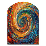 Yellow Orange Transcendent Liquid Ink - Asymmetric Metal Wall Art