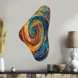 Yellow Orange Transcendent Liquid Ink - Asymmetric Metal Wall Art