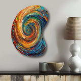 Yellow Orange Transcendent Liquid Ink - Asymmetric Metal Wall Art