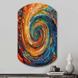 Yellow Orange Transcendent Liquid Ink - Asymmetric Metal Wall Art