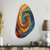 Yellow Orange Transcendent Liquid Ink - Asymmetric Metal Wall Art