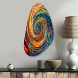 Yellow Orange Transcendent Liquid Ink - Asymmetric Metal Wall Art